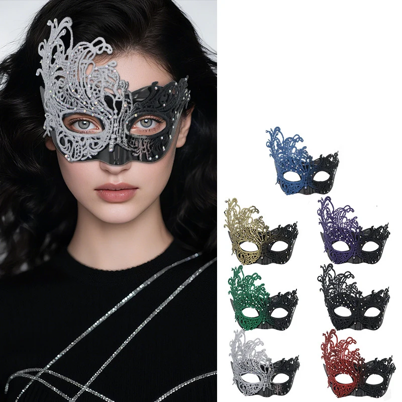 

Rhinestone Eye Mask Hollow Half Face Masquerade Ball Mask Sexy Party Accessory for Prom and Costume Events