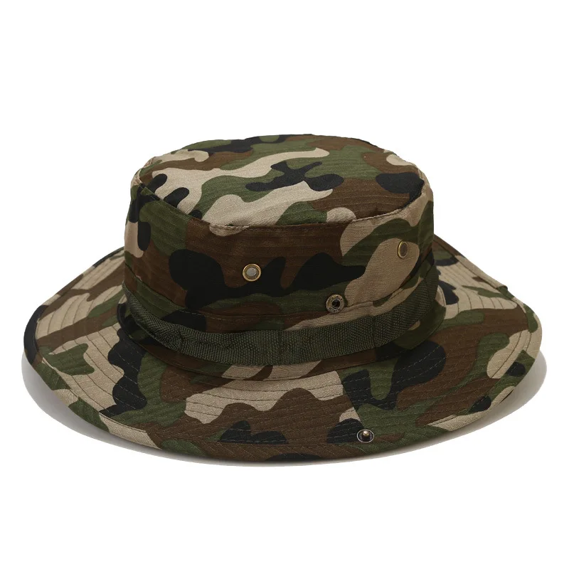 Tactical Camouflage Fishing Cap Military Hat Army Caps Men Women Outdoor Sports Sun Boonie Bucket Hiking Climbing Hats