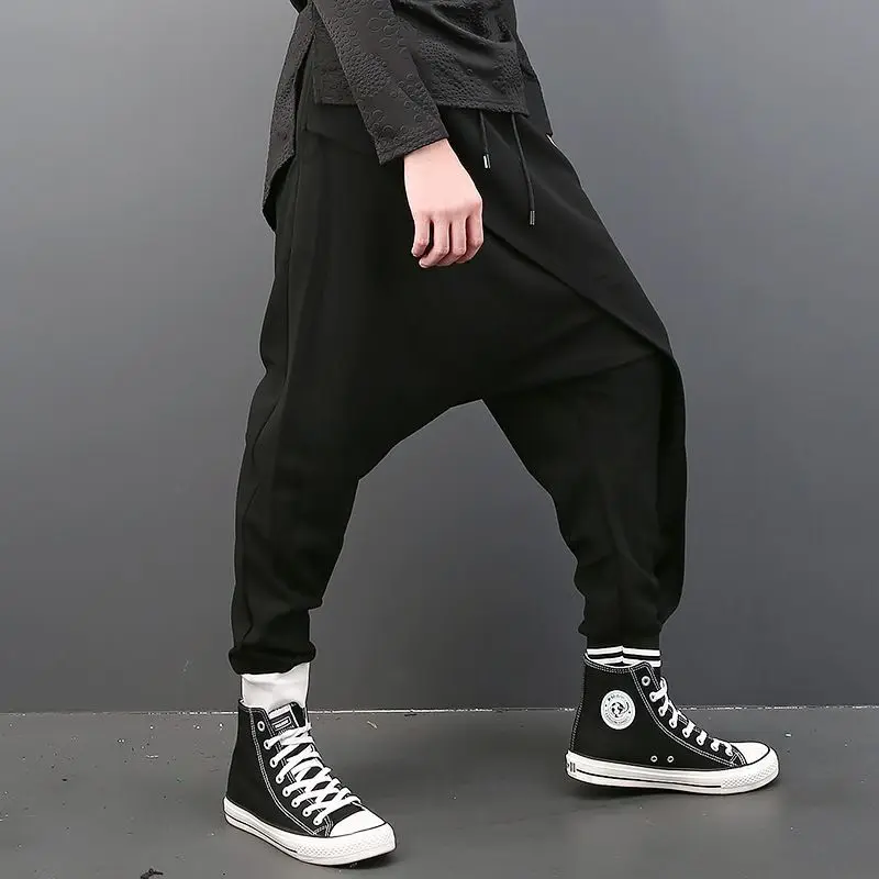 

Drop Crotch Harem Men Summer Pants Spring Trendy Japanese Yamamoto Style Trousers Oversize Night Club Allure Streetwear Pants