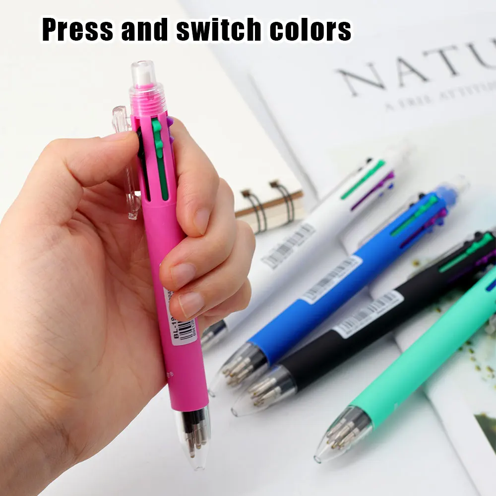 3 Teile/satz 6 In 1 Kugelschreiber Set 5 Farbe 0,7mm Stift Minen Und 0,5mm Automatische Bleistift für Schule Schreiben Büro Liefert – Detail 4