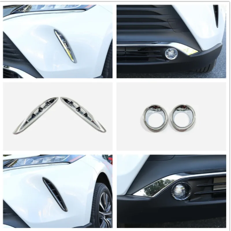 For Toyota Venza/Harrier 2021 2022 2023 2024 ABS Car Front Fog Light Eyebrow Cover Decoration Frame Trim Exterior Accessories