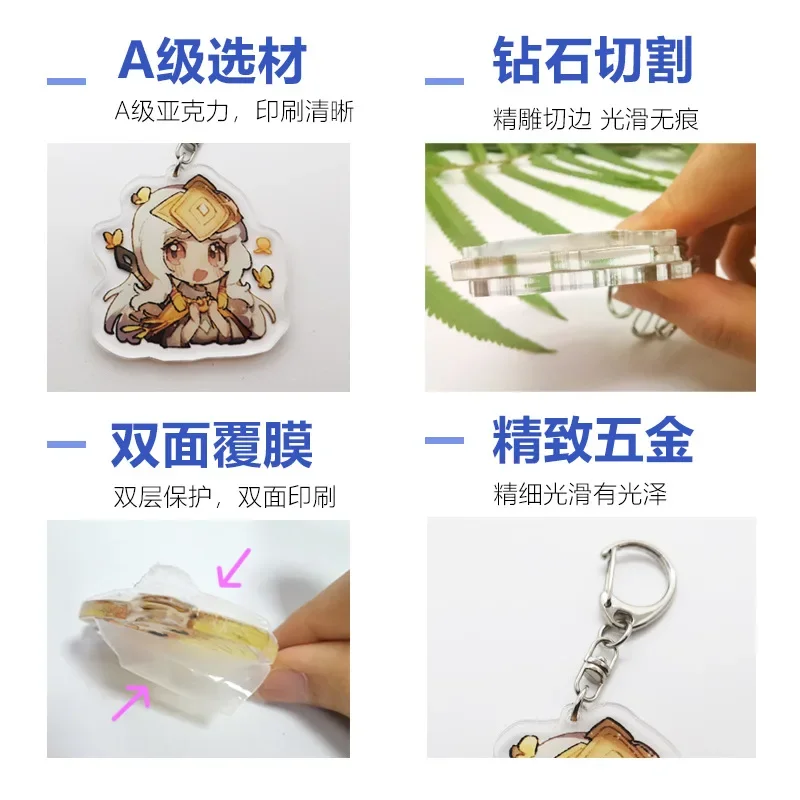 Keychain Man Anime Key Chain Women Key Ring Kid Acrylic Pendant Mo Ran High Quality Fashion Erha and His White Cat Master