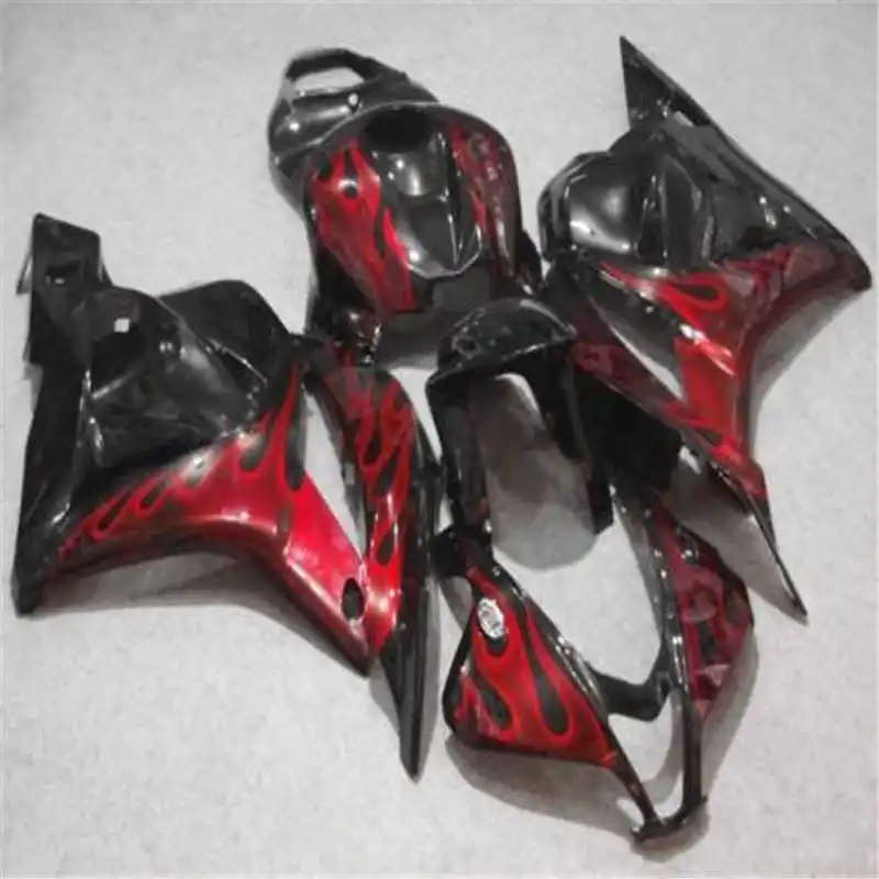 

Nn-Injection molding ABS full Fairing kit for cbr600rr 2009 2010 2011 2012 CBR 600 RR red flames in black fairings 09-12