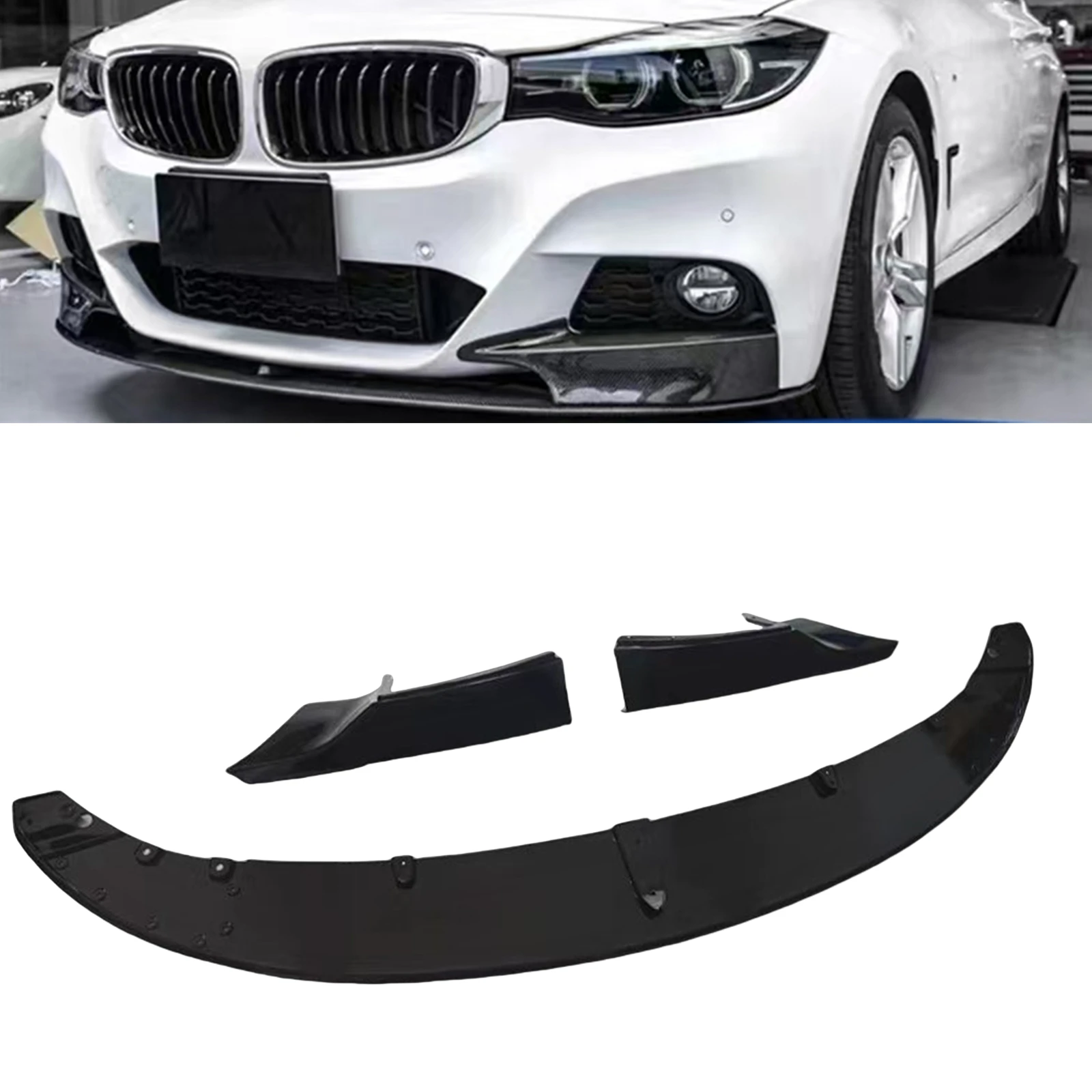 

Front Bumper Spoiler Lip For BMW 3 Series GT F34 2014-2019 328i 330i 335i 340i M Package Car Lower Splitter Protector Blade Kit