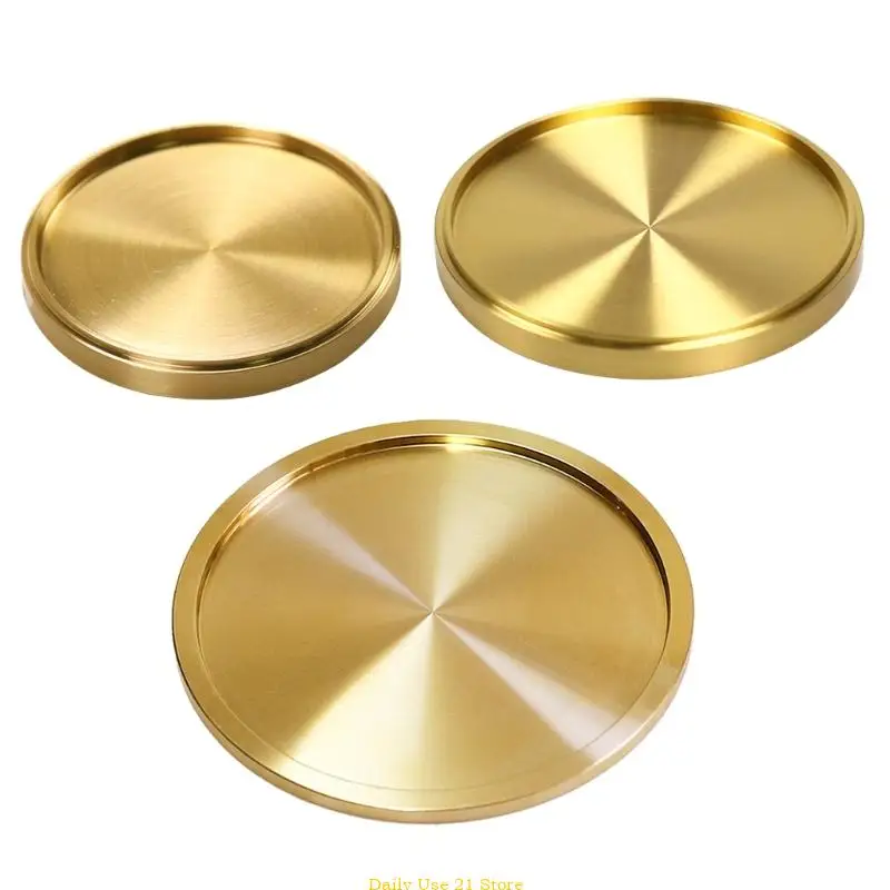 

Cup Mats Round Household Kungfu Tea Set Tea Ceremony Accessories Brass Heat Insulation Tea Mats for Tea