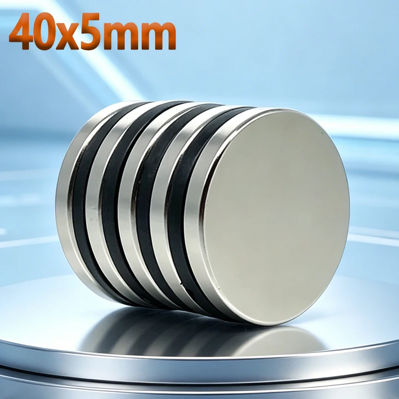 N35 NdfeB 40x5mm Magnet Round Shape Permanent Magnetic Imanes 40*5mm Accessory Strong Neodymium Magnet 1/2/3pcs for Garage Tool