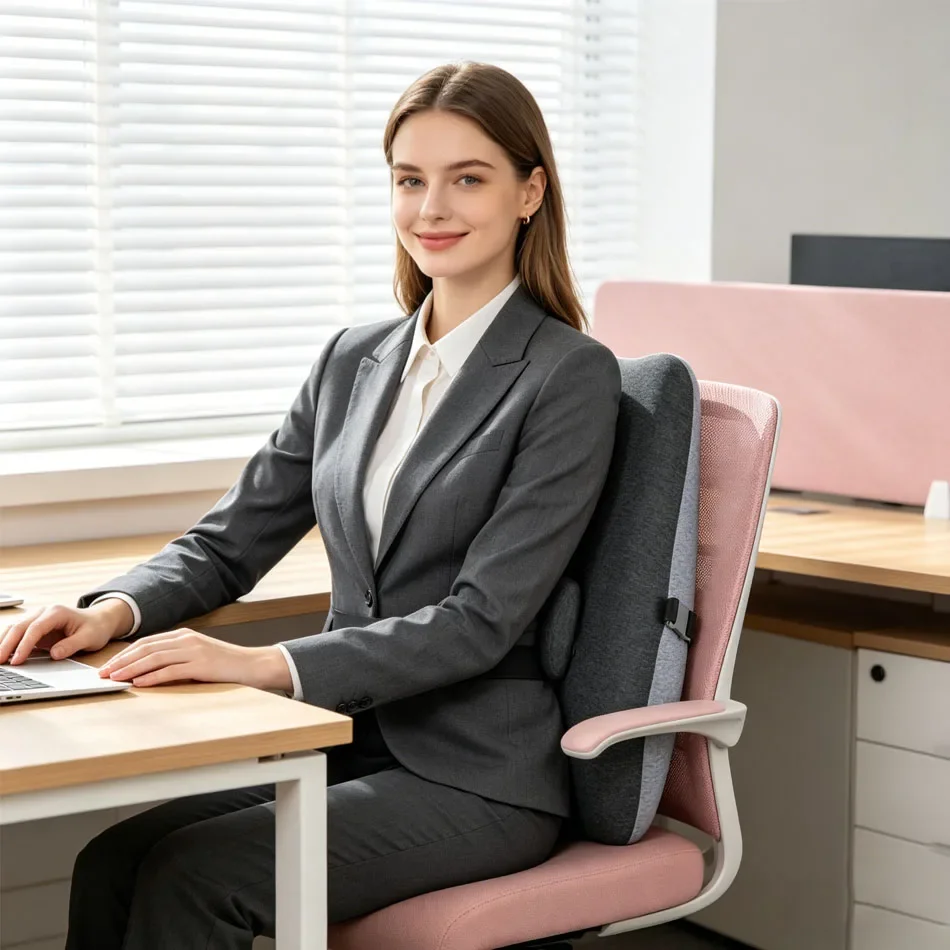 Chair Lumbar Pillow Ergonomic Memory Foam Lumbar Support Pillow Suitable for Car and Office Seats