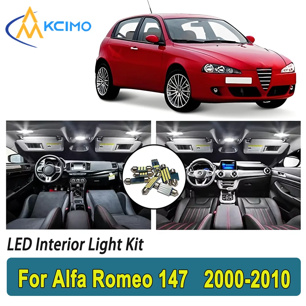 

New Light Bulb For Alfa Romeo 147 (2000-2010) Premium Bright LED Interior Dome Map Trunk Light Kit Car Led Lamps Canbus Car LED