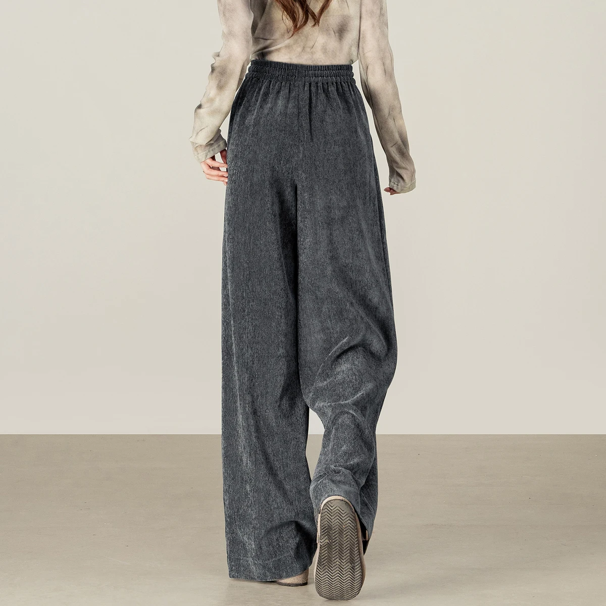 SENTUBILA Women's Wide Leg Pants 2025 Autumn High Waist Drawstring Loose Fit Pleated Trousers Warmth Casual Bottoms 153K80362