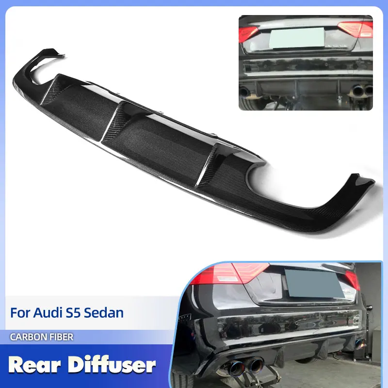 

Car Rear Bumper Diffuser Lip Spoiler Carbon Fiber for Audi S5 Sedan 2012-2016 Racing Rear Diffuser Apron Lip Body Kit FRP