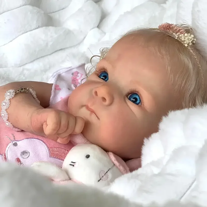 

19 inch/48cm Revival Doll, Realistic Soft Touch 3D Skin, Fine Painting, Handmade Hair Transplant, Vinyl Doll, Suitable as Children's Birthday, Christmas/New Year Gift