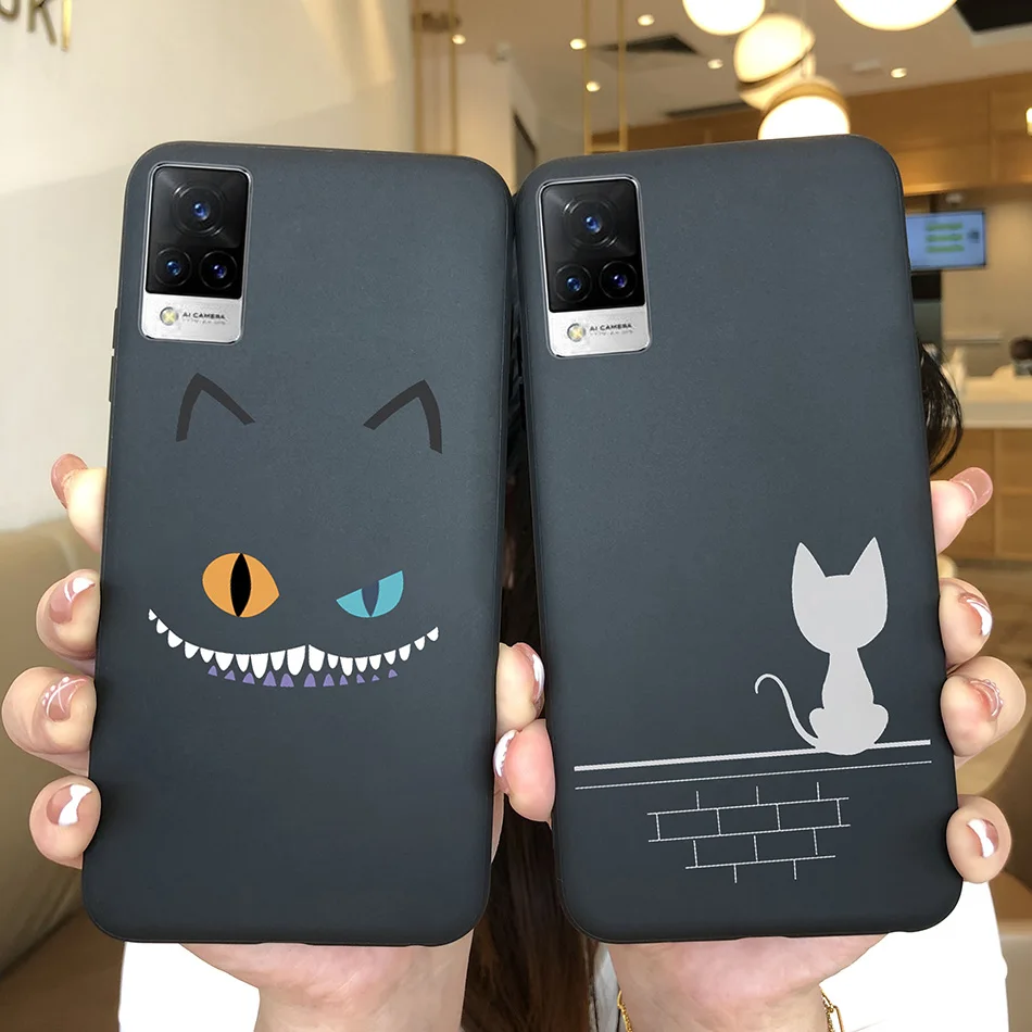 For Vivo V21 Case V2066 V2050 Soft Silicone Cute Painted Cover For Vivo V21E V 21 4g 5g Phone Cases Shockproof Bumper Slim Funda