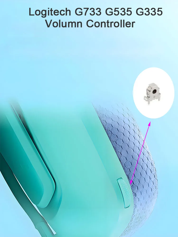 Logitech G733/G335/G535 Kit di riparazione encoder controllo volume cuffia da gioco - Manopola di ricambio per la correzione della mal funzionalità audio