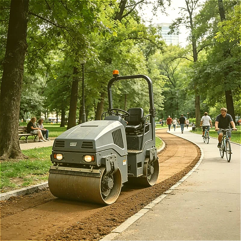 High Quality Mini Road Roller Walk Double Drum Vibratory for Driveway Patio Pavers Curb Edge Narrow Space Compact Customized