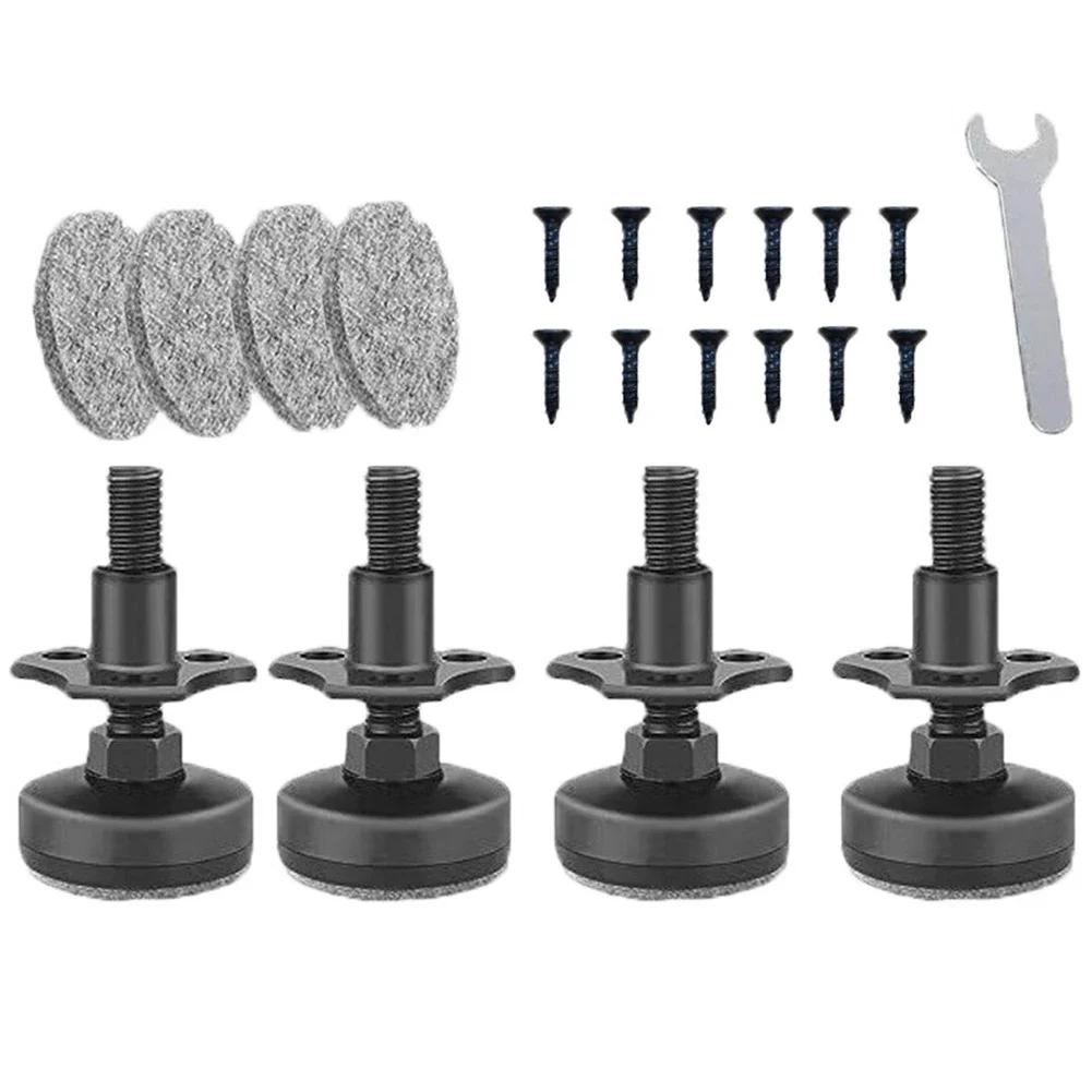 

4Pcs Adjustable Leveling Feet Furniture Legs Table Chair Leveler T-Nut Set 3/8-16 Threaded Furniture Adjustment Foot Leveler