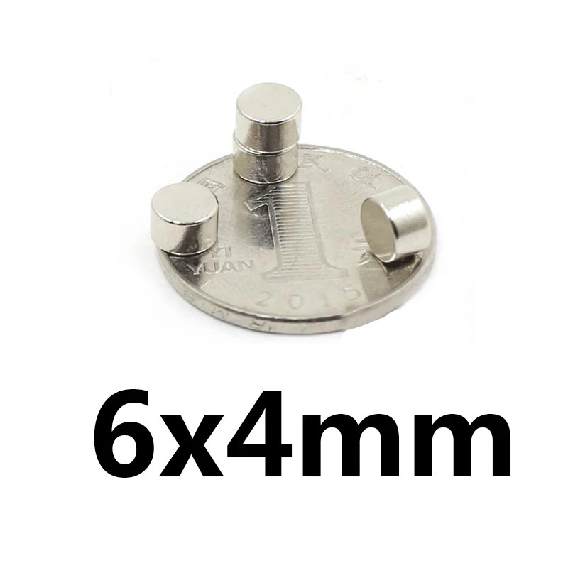 6x4 ملم مغناطيس دائري صغير 6 مللي متر × 4 مللي متر للثلاجات المنزلية والمكاتب DIY 6x4 مللي متر مغناطيس قوي صغير 6*4 ملم