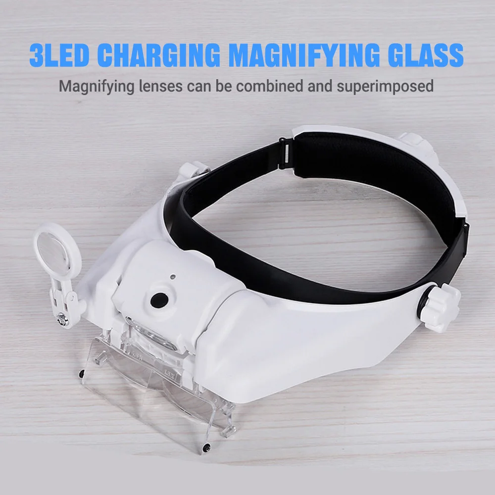 Multi-Power Magnifying Glasses 1.5x-8x Magnification LED Light For Electronics Repair Soldering Watch Maintenance & Craft Works