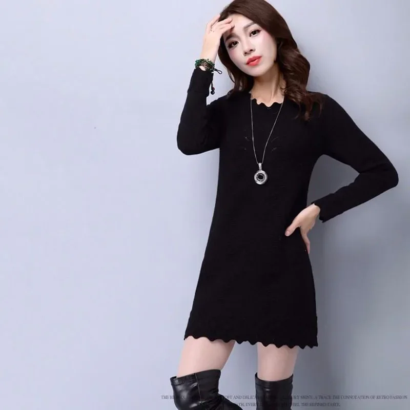 Suéteres coreanos de punto con cuello con volantes para mujer, ropa holgada informal para otoño e invierno, Tops con mangas de mariposa 2024