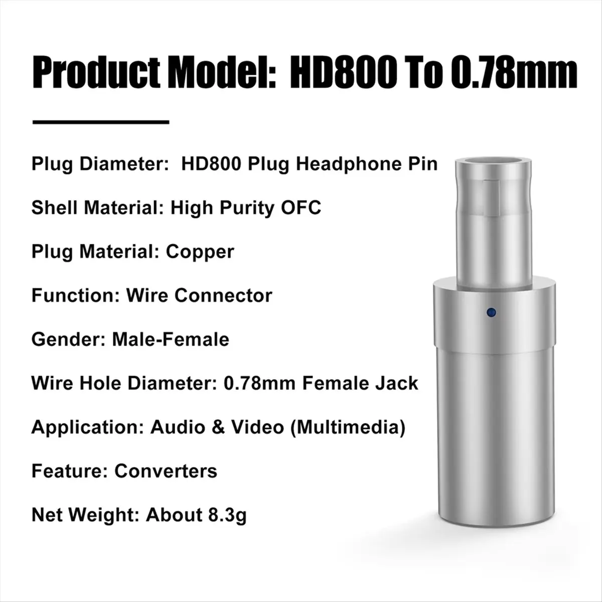 【ELEVATE LIFE】Headphone Converter for HD800 HD820 HD800S Male to 0.78mm Female Adapter D1000 Audio Jack Adapter