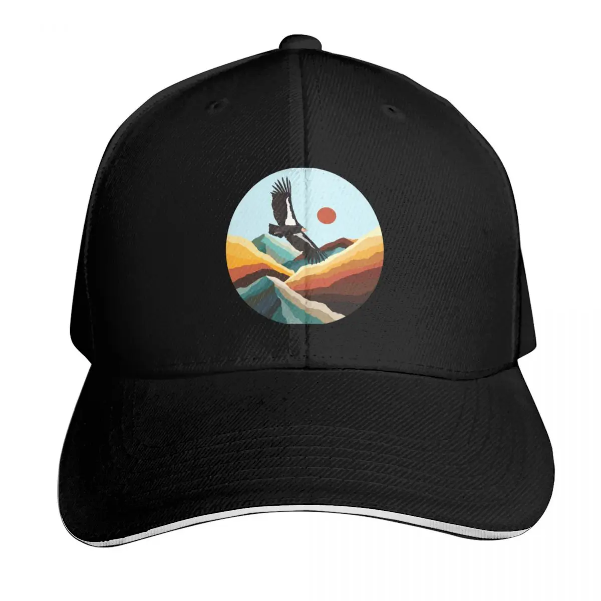 Condor in Flight Baseball Cap Adjustable Buckle Closure Moisture Wicking Quick Dry Curved Brim Classic Fit