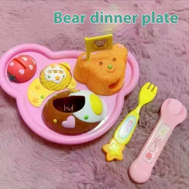 1 Set Early Education Role Play Play House Kids Toy Fun Bear Box Food Feeding Simulated Kitchen Toys Pudding Feeding Kit