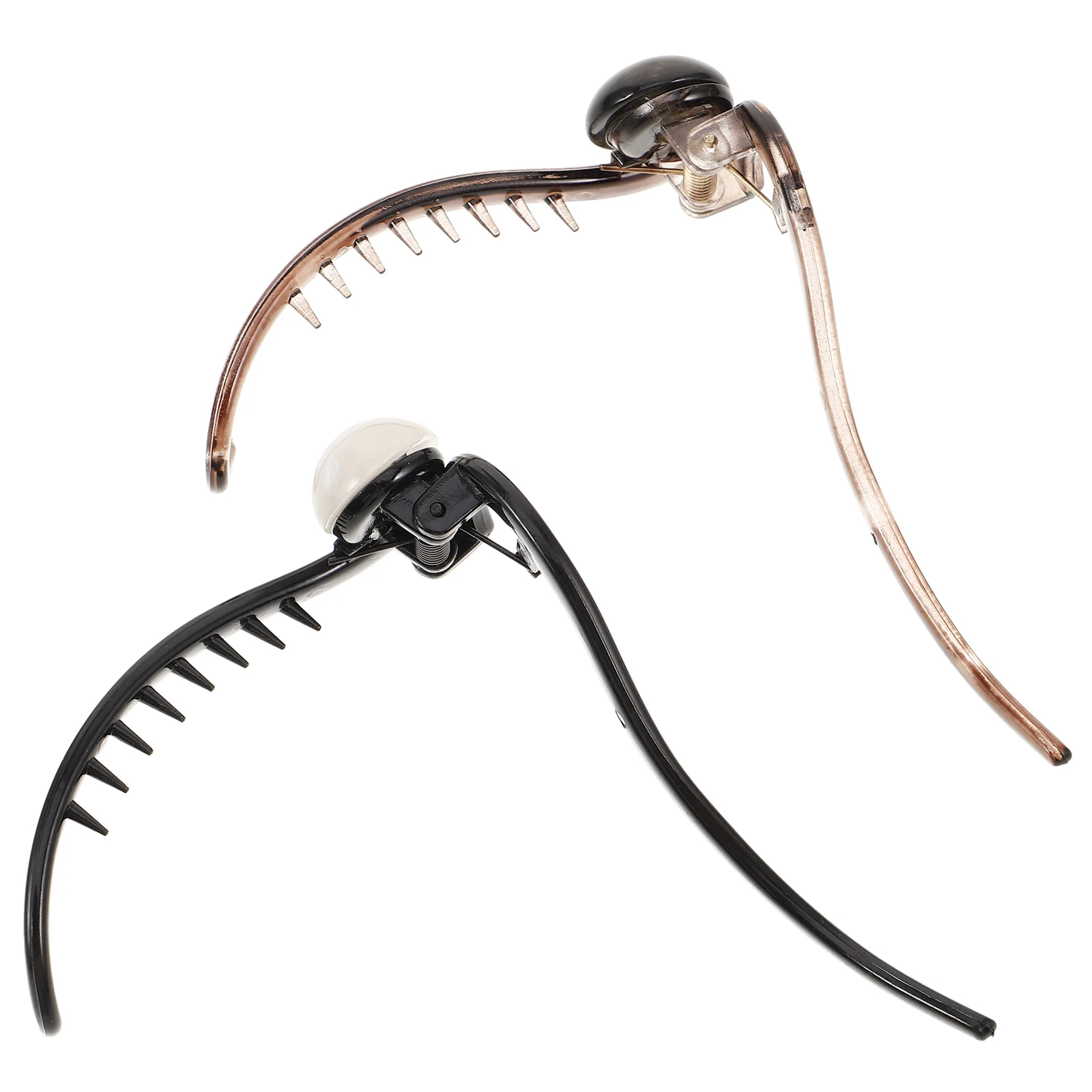 

2Pcs French Style Pearl Banana Clip Twist Hair Barrette Secure Hold for Thin Hair Volume Stylish Updos Party Wedding Accessory