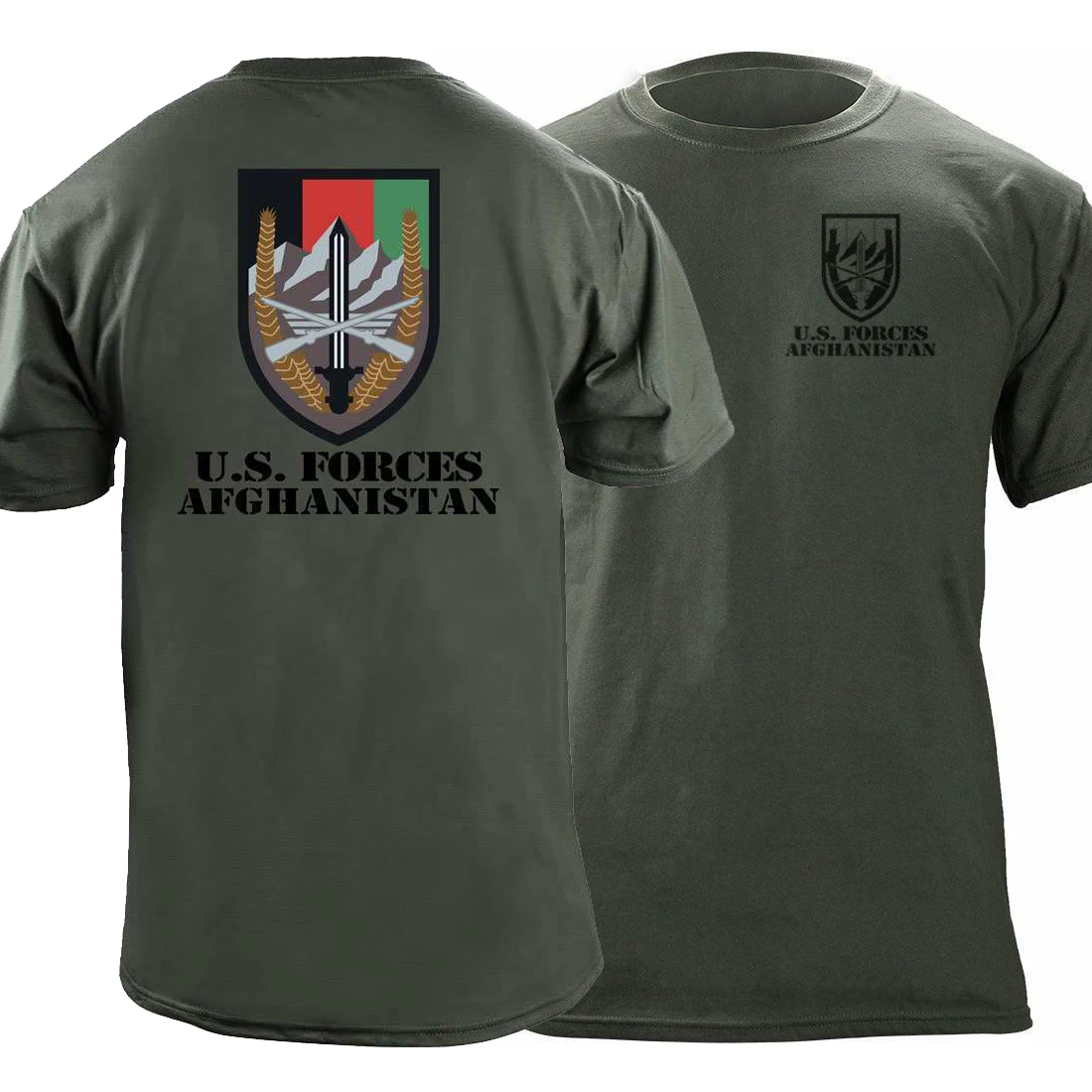 Força dos EUA Afeganistão Unidade Veterano Camiseta 100% Algodão O-pescoço Verão Manga Curta Casual Camiseta Masculina Tamanho S-3XL