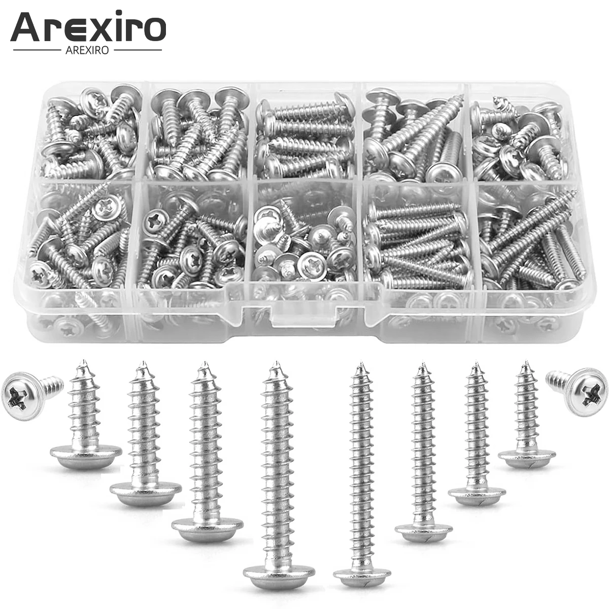 

280Pcs M3 M4 Self Tapping Screws Metal With Washers Pan Head Stainless Steel Drilling Wood Screw Assortment Kit