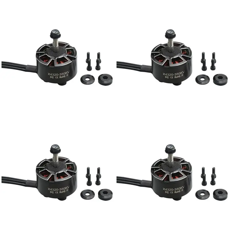 

【PUBLICITY】4X X4320 350KV Brushless Motor 3-12S Low Noise High Speed Long Range For 15Inch RC FPV Drone Model Parts