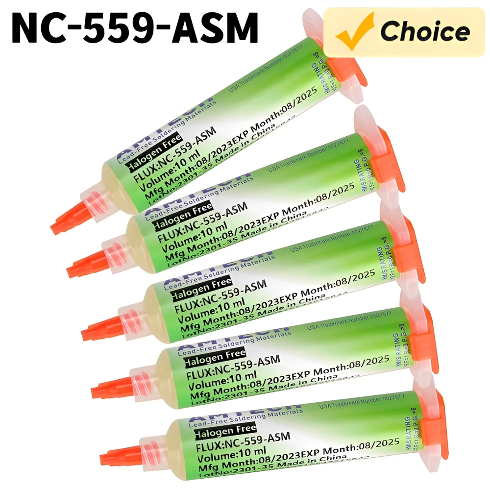 1/2/5/10pcs NC-559-ASM-UV(TPF) BGA PCB No-Clean Solder Paste Welding Advanced Oil Flux Grease 10cc NC-559 Soldering Repair Tools