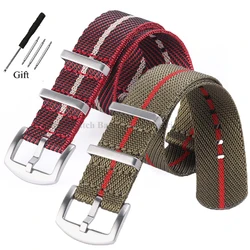 Nylon Canvas Watch Strap 18mm 20mm 22mm Universal Soft Belt for Seiko for Omega for Tudor Military Watch Band Fabric Bracelet