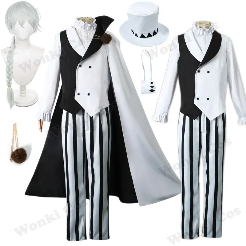 Season 4 Bungo Nikolai Gogol cosplay costume wig set suit cloak uniform with hat Halloween Christmas party costumes