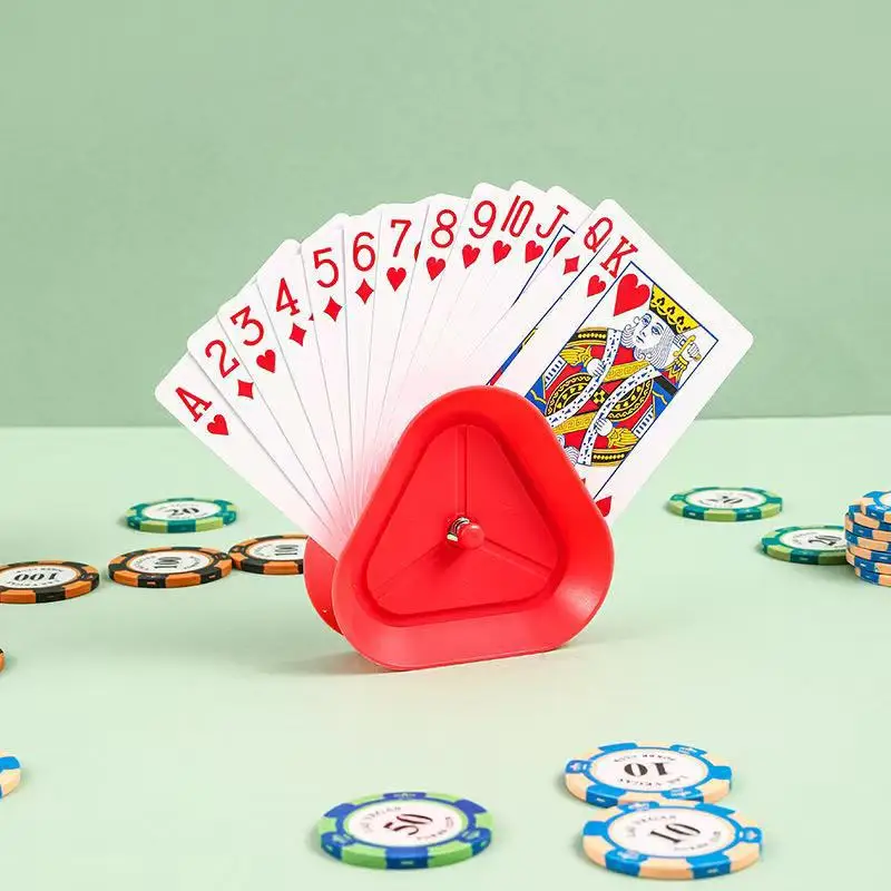 ABS Plastic Poker Card Holders 2/4/6Pcs, Triangle Hands-Free Card Stands, 4 Colors Board Game Card Tray