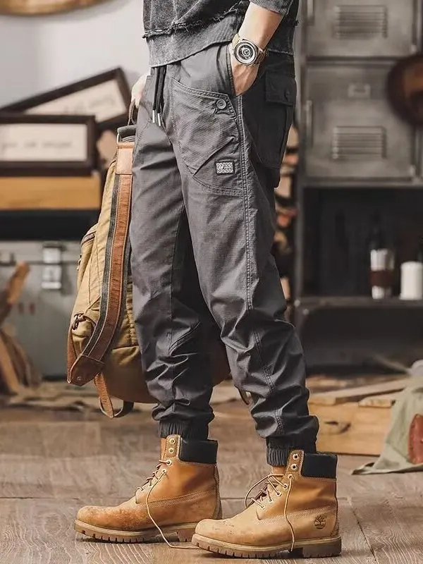 

Мужские повседневные рабочие брюки свободного кроя для весны и осени, американские зимние строительные брюки свободного кроя, длинные