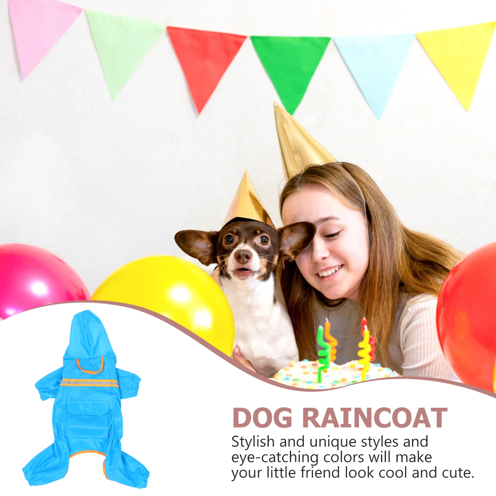 

Reflective Hooded Pet Raincoat Waterproof Dog Rain Gear for Small Medium Dogs Outdoor Use Puppy Poncho Breathable Adjustable