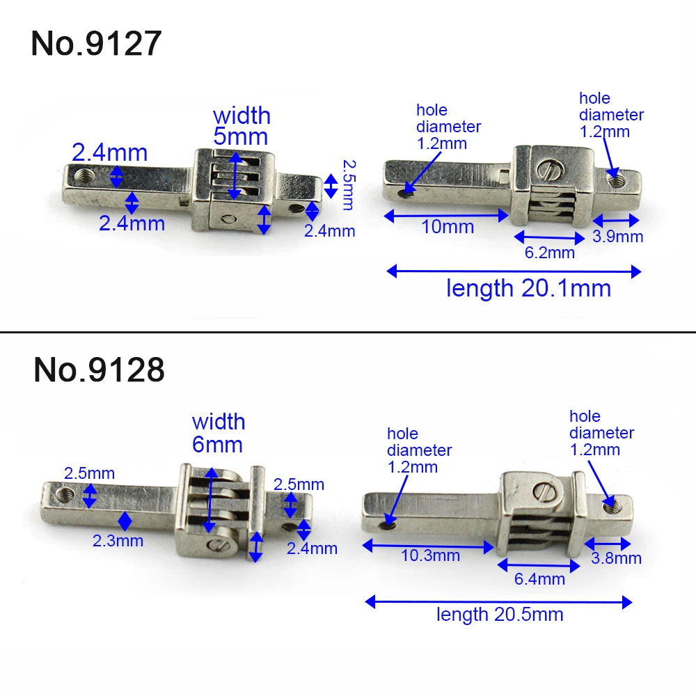 10pairs 5mm or 6mm Width Plastic Glasses Spring Hinges Spare Parts for Acetate Sunglasses Eyeglasses Eyewerar Frames 4 Teeth