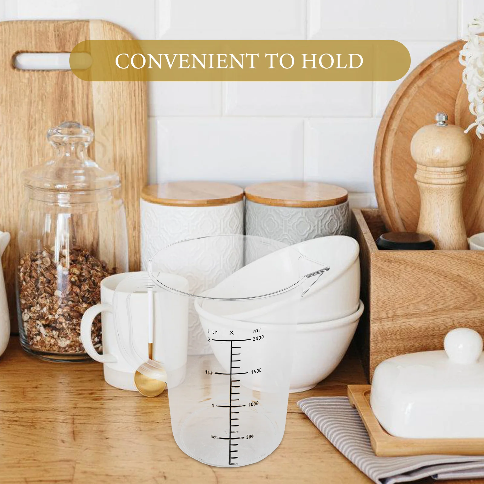 

Large Capacity Measuring Cup 2000ml Kitchen Milk Powder Mixing Jug Plastic Household Coffee Pitcher Scale