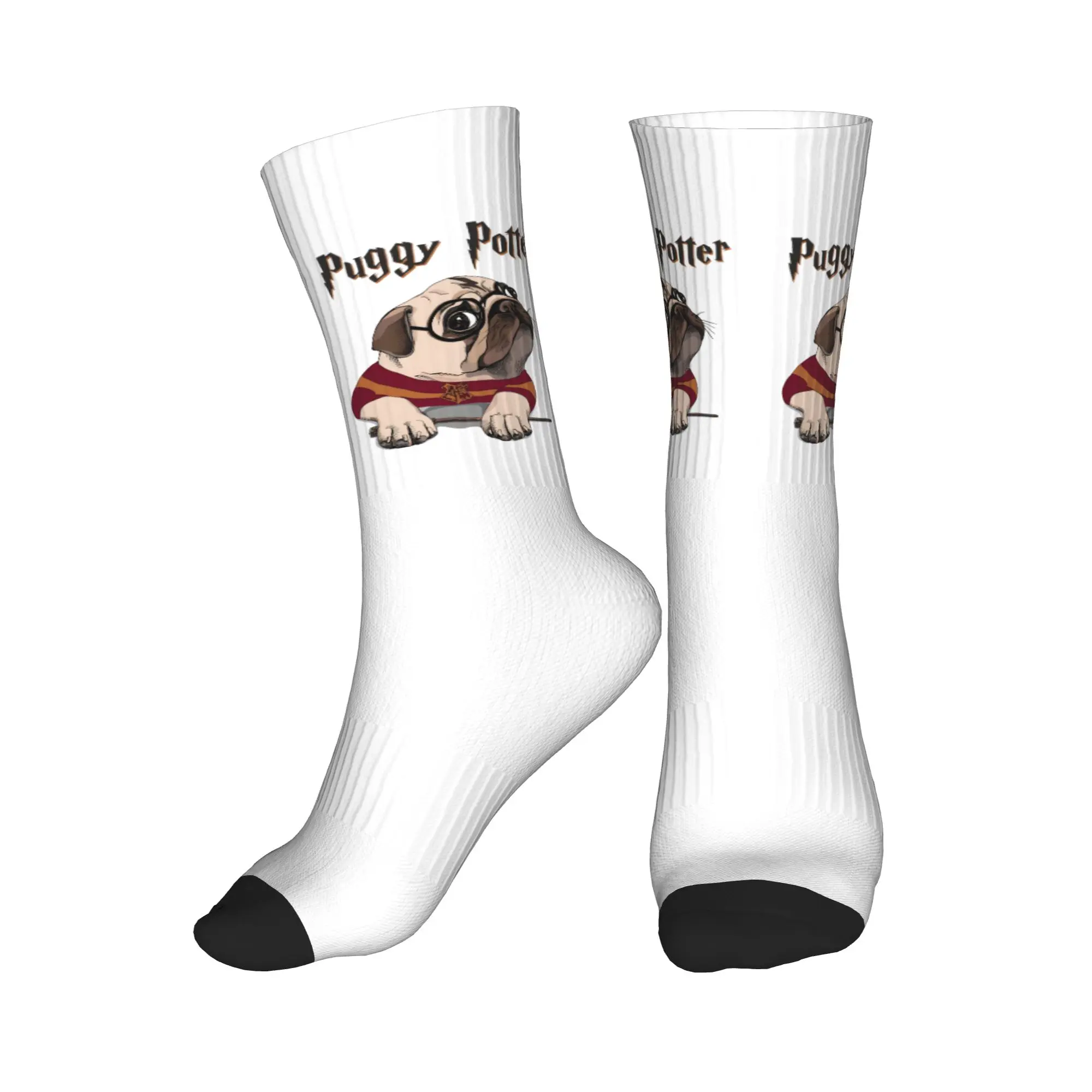 

Funny Pug Dog Men Women Crew Socks Unisex Novelty 3D Print Dress Socks
