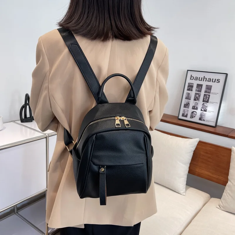 Fashion Women Mini Backpack Solid Color Small Backpacks Simple Casual Student Bookbags Traveling Backpacks 2023 New Schoolbag