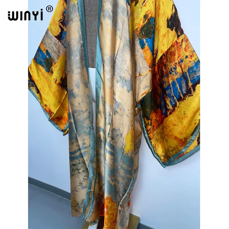 Europe WINYI new tunic bikini sweet lady pink boho Cardigan stitch Cocktail sexcy Boho Maxi Holiday Batwing Sleeve KIMONO mujer