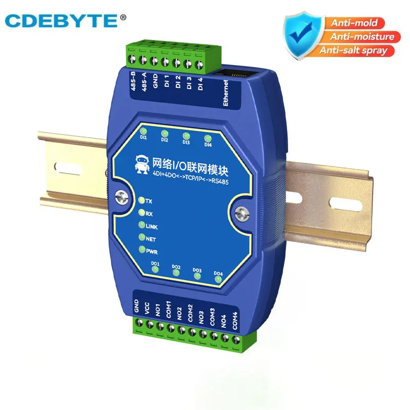 I/O Networking Module AI/AO/DI/DO 0-20mA/4-20mA RJ45 RS485 CDEBYTE Series DC 8-28V Modbus TCP/RTU Modbus Gateway OLED image 2