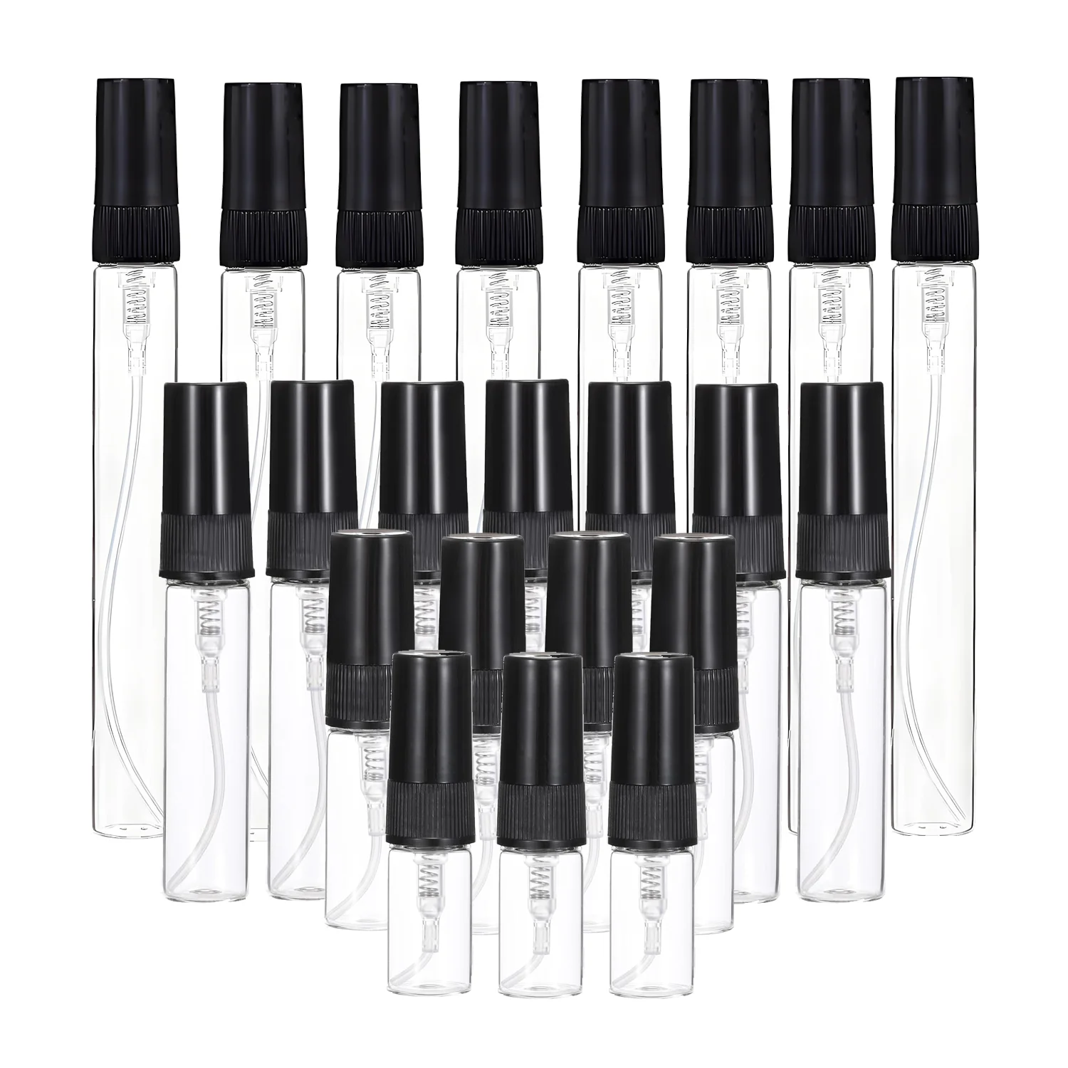 20/30/50/100 Uds 2ml 3ml 5ml 10ml Mini botella de Perfume de vidrio transparente atomizador vacío pequeña niebla botella con pulverizador frascos de vidrio muestra