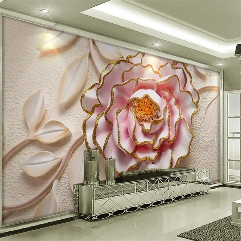 

papel de parede Customized wallpaper 3D high-definition three-dimensional peony TV background wall home decor mural papier peint