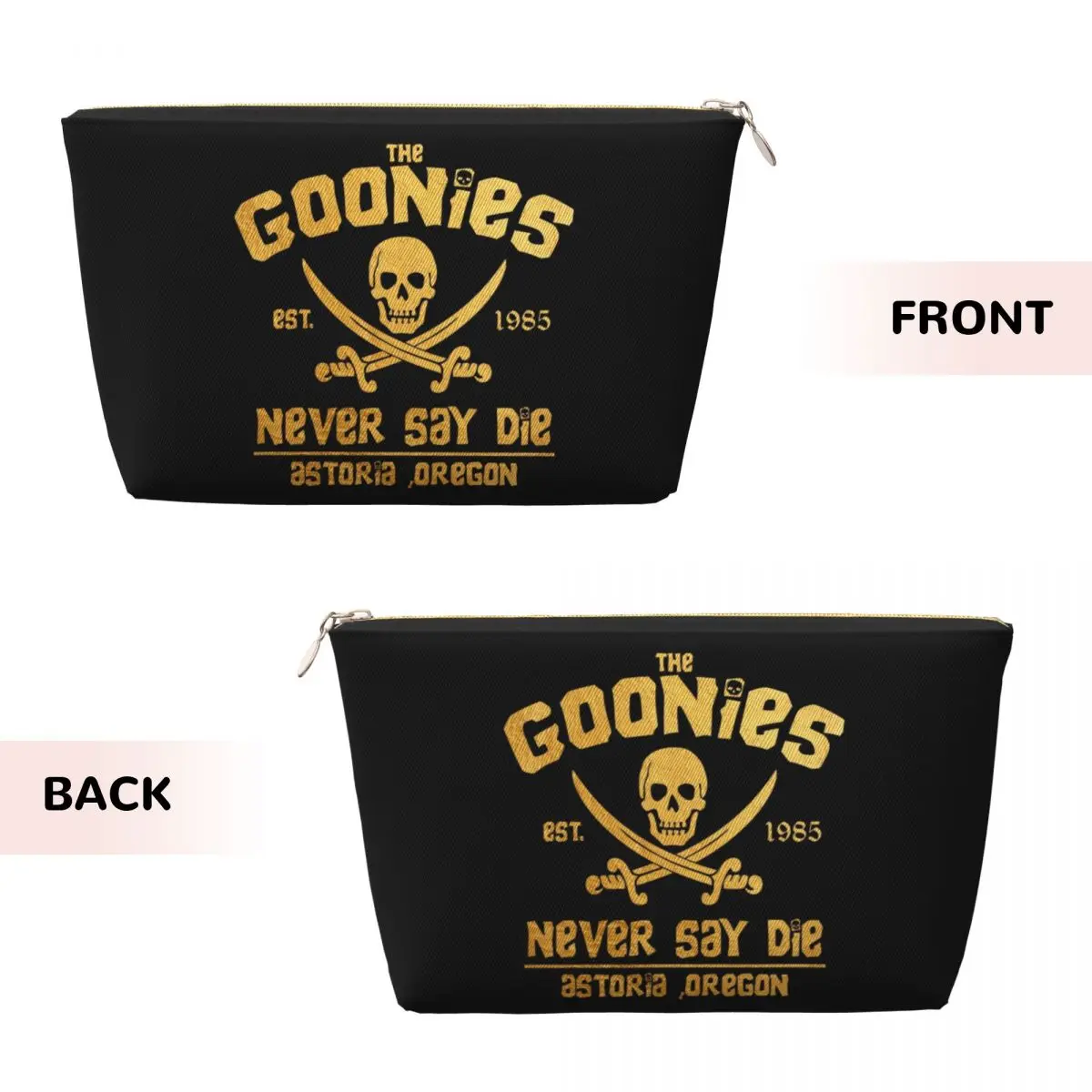 Custom The Goonies Never Say Die Toiletry Bag  Gothic Pirate Skull Cosmetic Makeup Organizer Lady Beauty Storage Dopp Kit Case