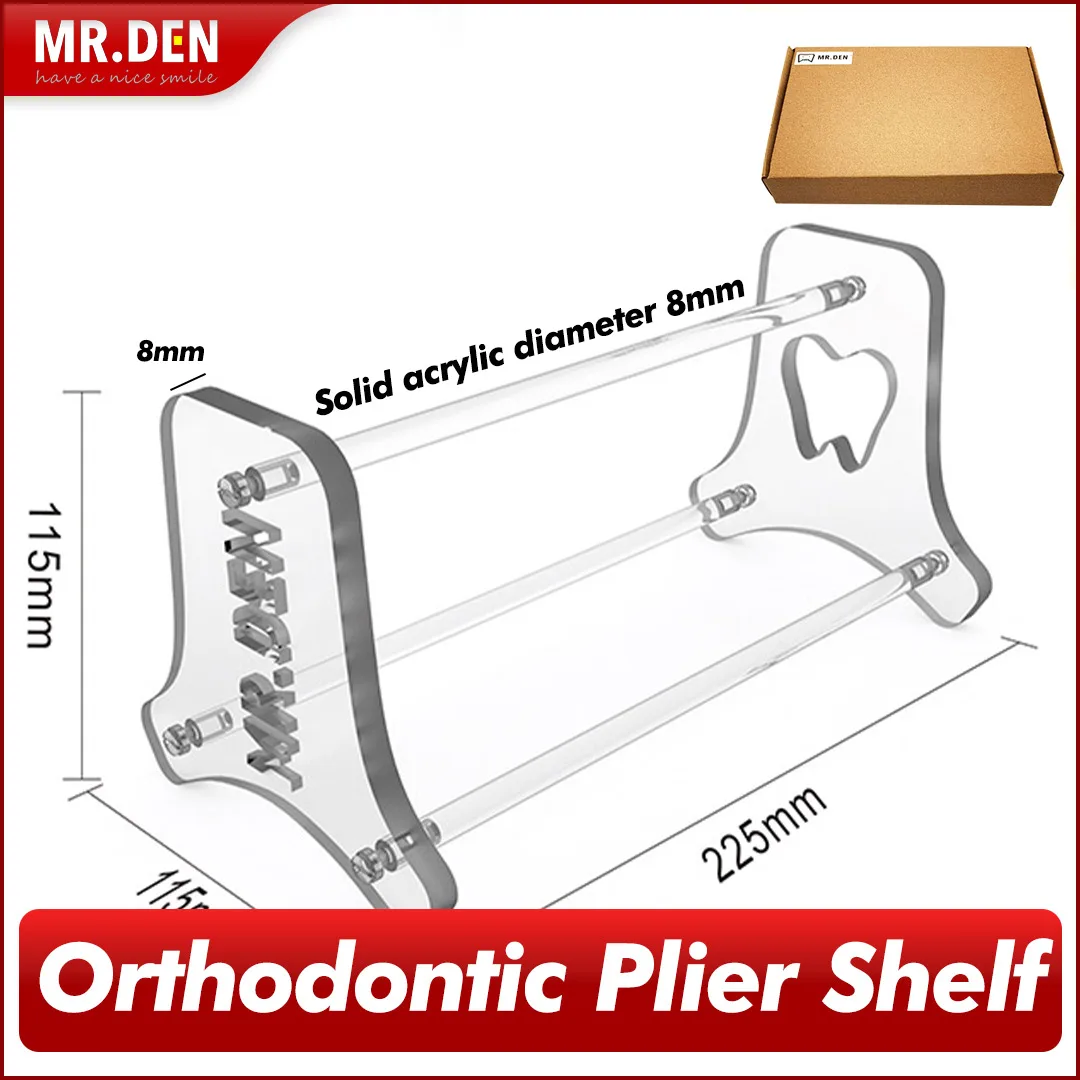 MRDEN Wholesale New Style Dental Orthodontic Pliers Stand Forcepts Placement Holder Clear Acrylic Plier Shelf Dentistry Tools