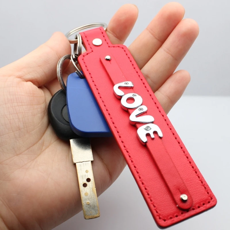 Stickout PU Leather Keychain para homens e mulheres, presente do negócio, chaveiro do carro, carteira da cintura, 14 cores