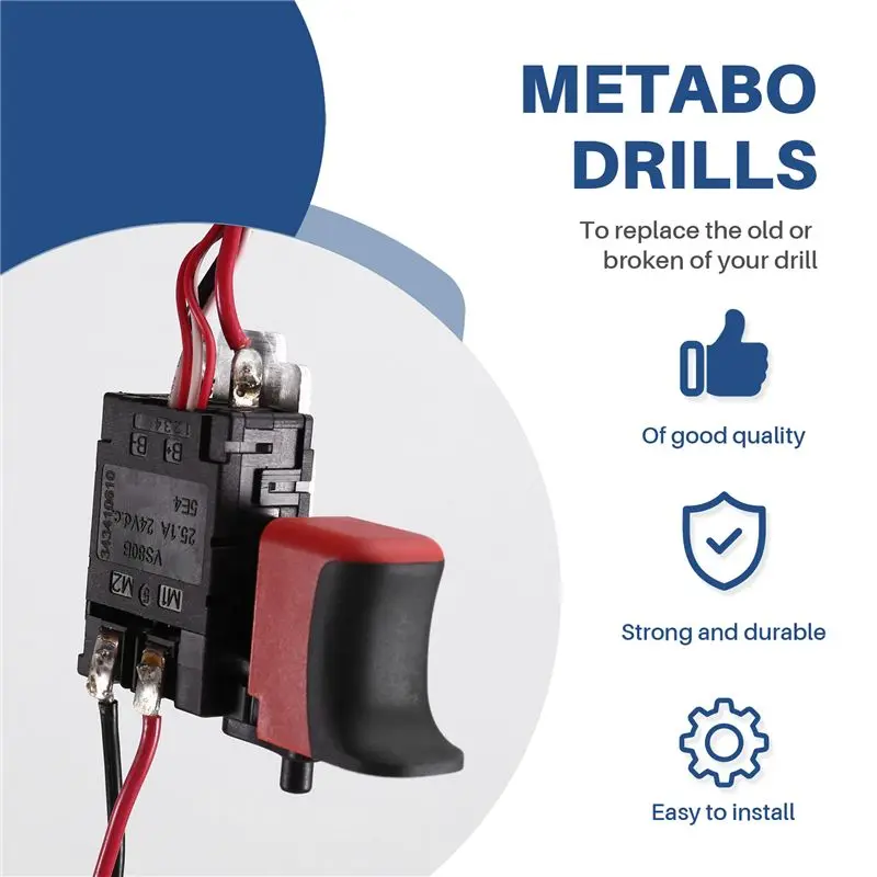 Replacement Option BS18V Trigger Switch For Various For Metabo Drills And Accessories Model 343410610-B61B