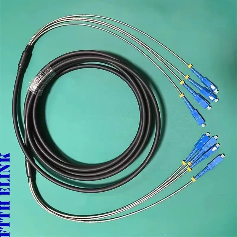 الألياف البصرية Patchcord 2C 4C في الهواء الطلق CPRI 550mtr SM OM4 LC SC FC ST 2 النوى 4 الأساسية كابل المفردة FTTH الطائر ELINK
