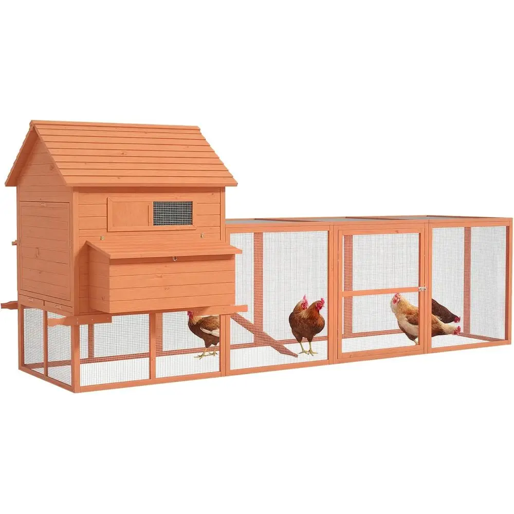 

Большой деревянный вольер для кур и кроликов с выгулом и внутренним пространством для кур для сада и двора