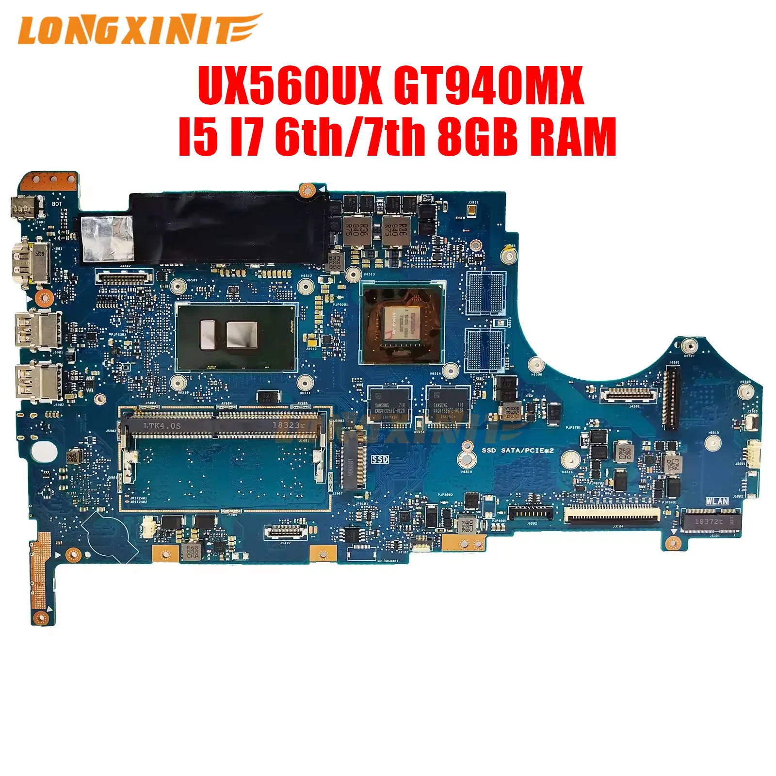 

UX560UX MAINboard For ASUS Flip Q534UQ UX560UQK UX560UXK UX560UQ Q534UX Laptop Motherboard I5 I7 CPU 940MX-2G 8GB 100% Working